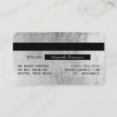 シックエレガントブラックシルバーラグジュアリークレジットカードロゴ 名刺 (裏面)