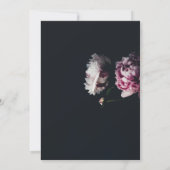 シックエレガントブラックバラフローラ結婚ズイン 招待状 (裏面)