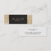 シックエレガントブラックリネン金ゴールドシークイン美しい スキニー名刺 (正面/裏面)