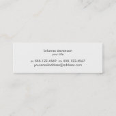 シックエレガントブラックリネン金ゴールドシークイン美しい スキニー名刺 (裏面)