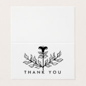 シックエレガントブラックリリー注文ありがとう折り畳み 名刺 (外部フラット)