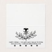 シックエレガントブラックリリー注文ありがとう折り畳み 名刺 (内部フラット)