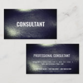 シックエレガントブラックレザープロフェッショナル事業 名刺 (正面/裏面)