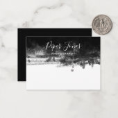 シックエレガントブラック抽象芸術フォトグラファーの署名 ノートカード (正面/裏面インサイチュ)