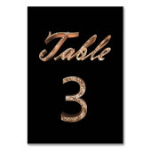 シックエレガントブラック金ゴールドパーティーテーブル番号3 テーブルナンバー (裏面)