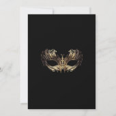 シックエレガントブラック金ゴールド仮装バースデーパーティー 招待状 (裏面)