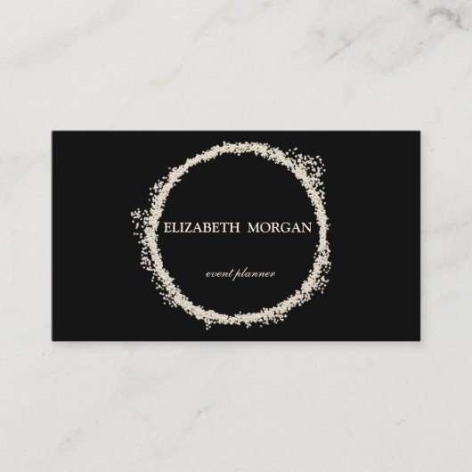 シックエレガントブラック金ゴールド紙吹雪サークル 名刺 (正面)