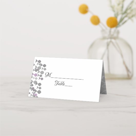 シックエレガントブラック&シルバー海をテーマ結婚にした プレイスカード (正面)