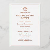 シックエレガントブラック&バラ金ゴールド卒業パーティー 箔招待状 (正面)