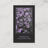 シックエレガントブラック&パープル写真植物学 名刺 (正面)