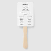 シックエレガントブラック&ホワイトシンプル結婚式 プログラム ハンドファン (裏面)