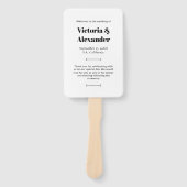 シックエレガントブラック&ホワイトシンプル結婚式 プログラム ハンドファン (正面)