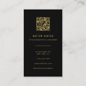 シックエレガントブラック&金ゴールドマーブルモノグラム 名刺 (裏面)