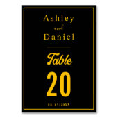 シックエレガントブラック&金ゴールドモダンラグジュアリー結婚ズ テーブルナンバー (裏面)