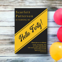 シックエレガントブラック&金ゴールドラグジュアリー40th誕生日