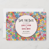 シックエレガントブルガンディボホサマーフローラ結婚ズ セーブザデート (正面)