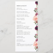 シックエレガントブルゴーニュ水彩フローラ結婚ズ プログラム (裏面)