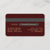 シックエレガントブルゴーニュ金ゴールドラグジュアリークレジットカードロゴ 名刺 (裏面)