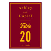 シックエレガントブルゴーニュ&金ゴールドラグジュアリー結婚ズ テーブルナンバー (裏面)