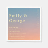 シックエレガントブルーオレンジモダンおもしろいファクト結婚ズ スタンダードカクテルナプキン (正面)