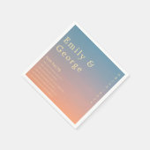 シックエレガントブルーオレンジモダンおもしろいファクト結婚ズ スタンダードカクテルナプキン (角)