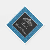 シックエレガントブルーグリッターティアラスイート16 スタンダードランチョンナプキン (角)