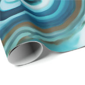 シックエレガントブルーグリーン金ゴールドフェイク大理石 ラッピングペーパー (ロールコーナー)