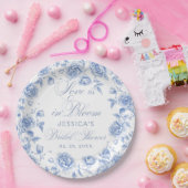 シックエレガントブルートイレチノイスリーブライダルシャワー ペーパープレート (パーティー)