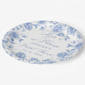 シックエレガントブルートイレチノイスリーブライダルシャワー ペーパープレート (アングル)