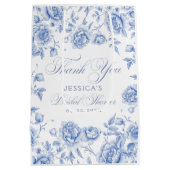 シックエレガントブルートイレチノイスリーブライダルシャワー ミディアムペーパーバッグ (裏面)