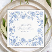 シックエレガントブルートイレチノワセリーブライダルシャワー スタンダードカクテルナプキン