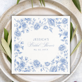 シックエレガントブルートイレチノワセリーブライダルシャワー スタンダードカクテルナプキン