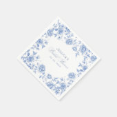 シックエレガントブルートイレチノワセリーブライダルシャワー スタンダードカクテルナプキン (角)