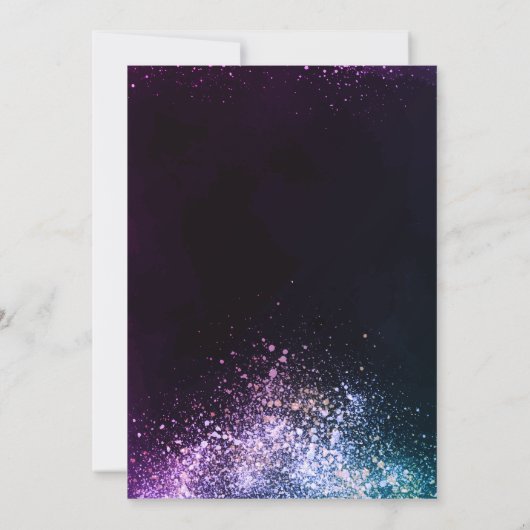 シックエレガントブルードレス、ブライダルシャワー 招待状 (裏面)