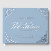 シックエレガントブルーフォーマルズ結婚ス ゲストブック (正面)