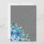 シックエレガントブルーフローラエッフェルタワーキンセアニェラ 招待状 (裏面)