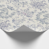 シックエレガントブルーベージュエクエストリアンフローラトワール ラッピングペーパー (角)