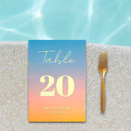 シックエレガントブルーモダンオシンプルレ結婚ンジ テーブルナンバー