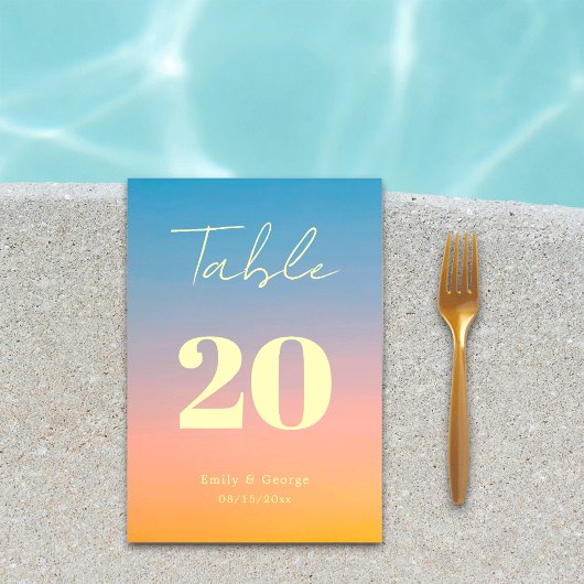 シックエレガントブルーモダンオシンプルレ結婚ンジ テーブルナンバー