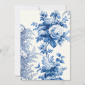 シックエレガントブルーヴィンテージバラ ノートカード (正面)