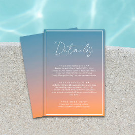 シックエレガントブルー結婚オレンジ詳細 エンクロージャーカード