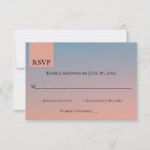 シックエレガントブルー結婚オレンジ 出欠カード (正面)