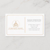 シックエレガントブルー、ホワイト、ブラウン実在エステートエージェント 名刺 (裏面)