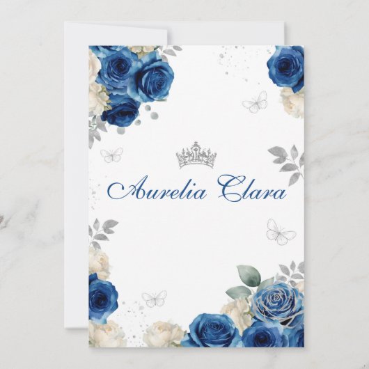 シックエレガントブ王室のルーバラ金ゴールドキンセアニェラ 招待状 (裏面)