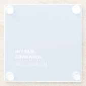 シックエレガントプレーンスタイリッシュブルーのミニマル ガラスコースター (裏面)