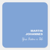 シックエレガントプレーンスタイリッシュブルーのミニマル スクエアシール (正面)