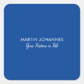 シックエレガントプレーンスタイリッシュブルーのミニマル スクエアシール (正面)