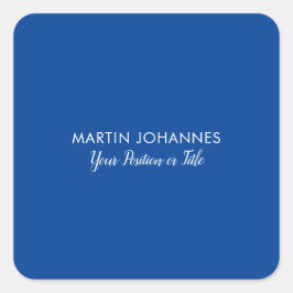 シックエレガントプレーンスタイリッシュブルーのミニマル スクエアシール