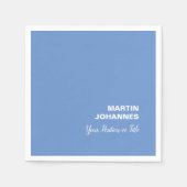 シックエレガントプレーンスタイリッシュブルーのミニマル スタンダードカクテルナプキン (正面)