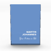 シックエレガントプレーンスタイリッシュブルーのミニマル フォトブロック (正面)